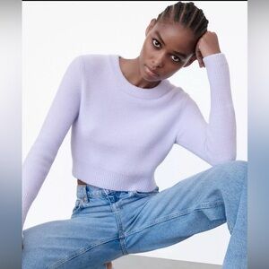 ZARA Small Cropped Lavender light purple Sweater